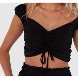 Madison The Label Crop Top Black Small NWT